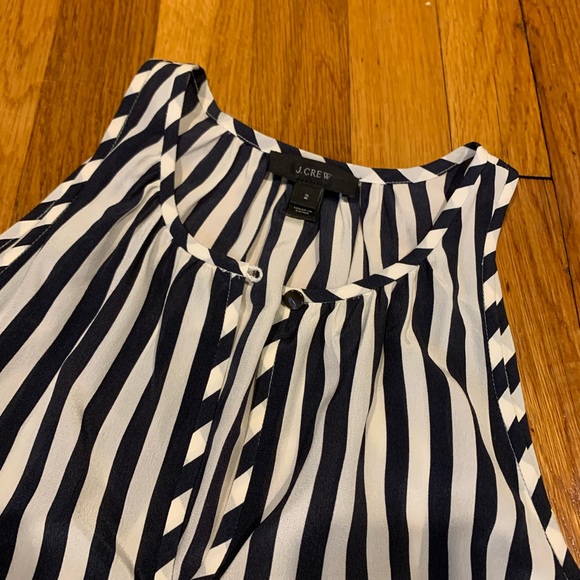 Jcrew carousel button vertical stripe silk tank - Picture 3 of 6